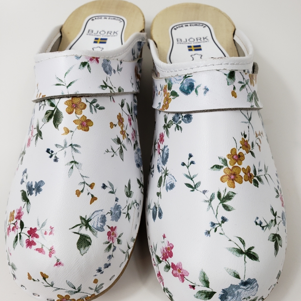 COPY - BJORK Linnea Wood Open Back Flower Print Leather C